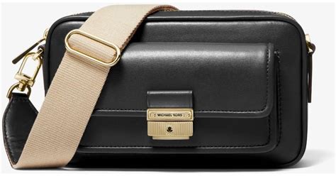 michael kors small leather camera bag black|Michael Kors bradshaw camera bag.